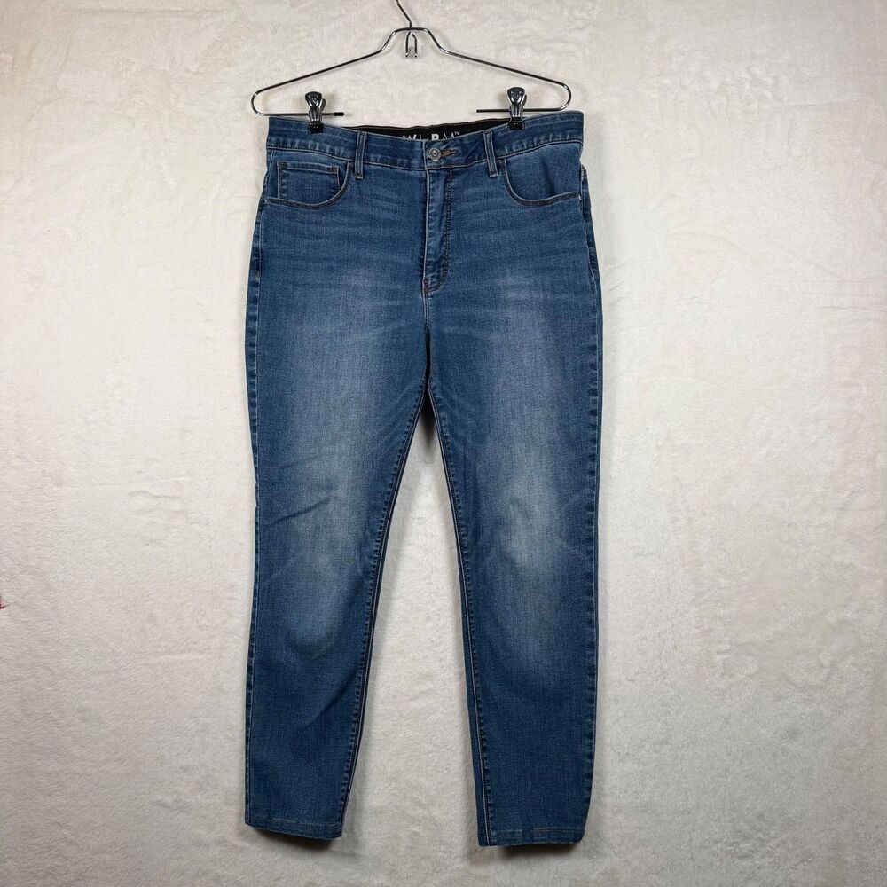 WHBM White House Black Market Skinny Ankle Jeans 12S Blue Stretch Denim 12 Short